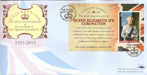 60th Anniversary of the Coronation of Queen Elizabeth II, £2.00 Souvenir Sheet: First day cover