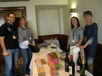 Marc Escudier, Antje Steinfurth, Anna Hicks & Sandra Kornet at the quiz and raffle stalls.