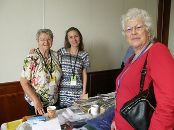 Janice & Alison Hentley and Irene Moss at the Tristan souvenir stall.