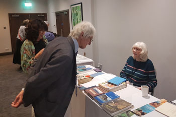 Debbie Elsmore, Austin Meares and Maggie Millington at the book stall