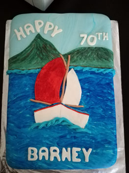 Barney Swain's 70th birthday cake
