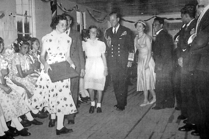 HRH Prince Philip takes part in a Tristan Pillow Dance in 1957