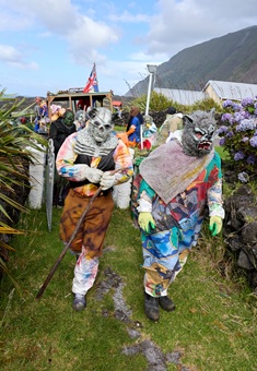 Invading the Residency garden.
