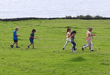 Potato and spoon race - Tristan's take on the egg and spoon race