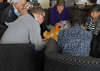 Tristan pensioners playing bingo.