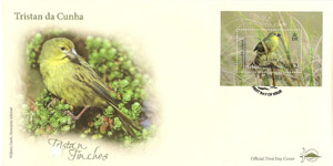 Inaccessible Finch: Souvenir Sheetlet: First day cover