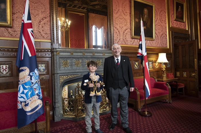 Henry Day with Speaker Sir Lindsey Hoyle. Henry is famous for his 'Naturetastic with Henry' Youtube channel, which has featured Tristan's MPZ