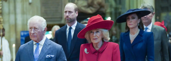 The main royal group at the service in Westminster Abbey