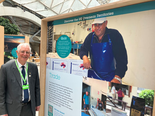 Tristan da Cunha Co-Chair John Cooper at the exhibition