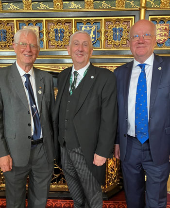 John and Chris with Sir Lindsay Hoyle at the reception in Mr Speaker's state rooms