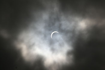 Partial solar eclipse at Tristan da Cunha