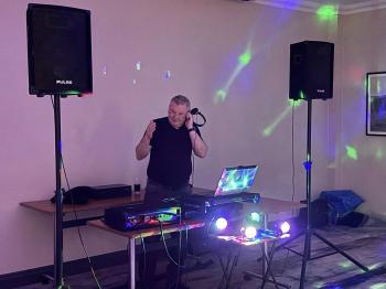 Barry Carter working the decks for the disco. Photo: Hazel Carter