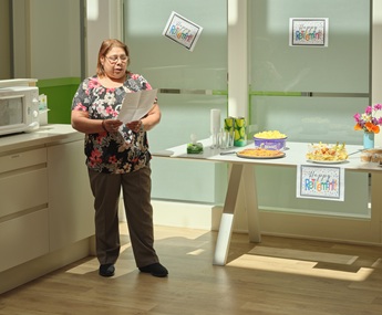 Hospital Manager Vera Glass giving her speech.