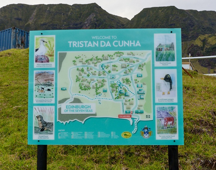 A new map of the village with art by students at St Mary's School was installed in readiness for this year's cruise season.