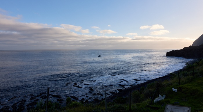 Ecrin nestled next to Tristan in the midst of the vast South Atlantic Ocean.