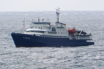 MV Plancius off Tristan da Cunha 2018.