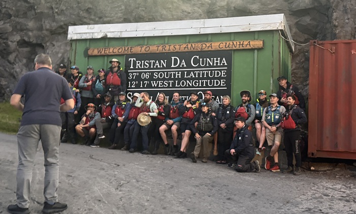 Possibly the largest passenger group photo we have ever taken. Photo: Kelly Green