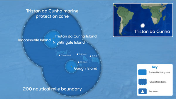 Map of the Tristan da Cunha Marine Protection Zone