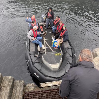 Islanders leaving Tristan with passengers for their onward journey to St Helena via Gough Island. Photo: Philip Kendall