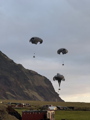 Equipment being dropped at the Patches