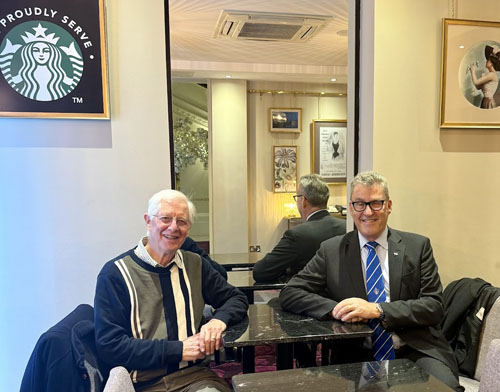 Philip meeting Tristan da Cunha Association Co-Chair John Cooper in London on 26th January