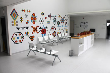 Reception area wall art