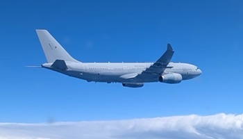 Voyager AAR tanker viewed from the A400M Photo: RAF