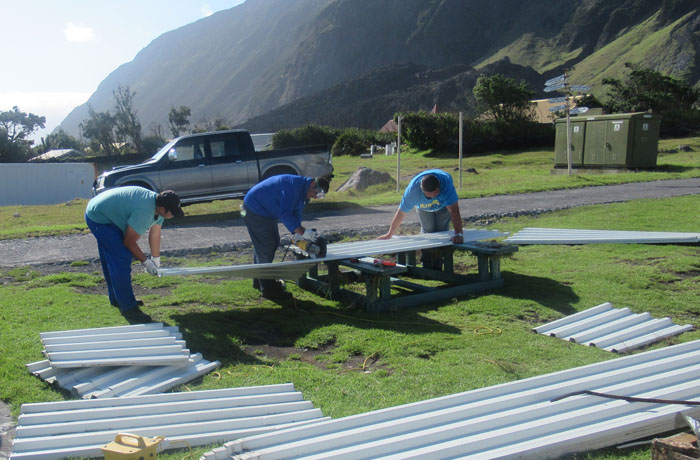 Cutting new roofing sheets to size