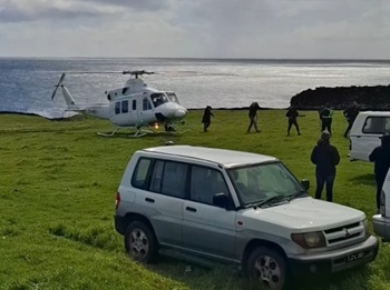A batch of passengers arrive on shore.