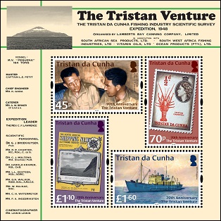 70th Anniversary of the 'Tristan Venture', souvenir sheetlet