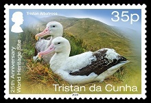 25th Anniversary of UNESCO World Heritage Site, 35p, Tristan Albatross