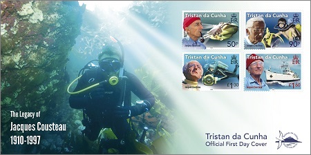 The Legacy of Jacques Cousteau 1910 - 1997: First day cover, set of stamps