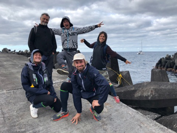 The crew of the catamaran Maitai ashore on Tristan da Cunha