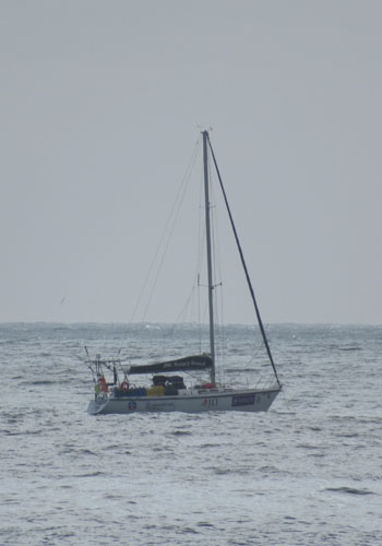 Yacht Rotary Scout anchored off the settlement