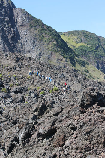 1961 Volcano Hike: Up the rocky winding path